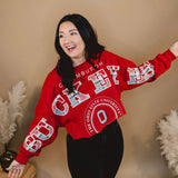 Buckeyes Cropped Crewneck - True Red - Lace and Grace Boutique