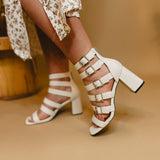 Buckle Down Heel by Corkys - Ivory - Lace and Grace Boutique
