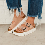 Birkenstock Arizona Papillio Chunky Suede Leather - Warm Sand - Lace and Grace Boutique