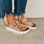 Birkenstock Arizona Papillio Chunky Suede Leather - Warm Sand - Lace and Grace Boutique