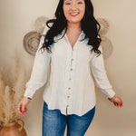 Can't Leave Now Oversized Linen Top - Oatmeal - Lace and Grace Boutique