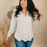 Can't Leave Now Oversized Linen Top - Oatmeal - Lace and Grace Boutique