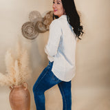 Can't Leave Now Oversized Linen Top - Oatmeal - Lace and Grace Boutique