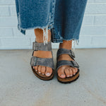 Birkenstock Arizona Soft Foot Bed Oiled Leather - Iron - Lace and Grace Boutique