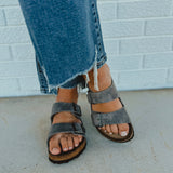 Birkenstock Arizona Soft Foot Bed Oiled Leather - Iron - Lace and Grace Boutique