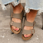 Birkenstock Arizona Birkibuc - Stone - Lace and Grace Boutique