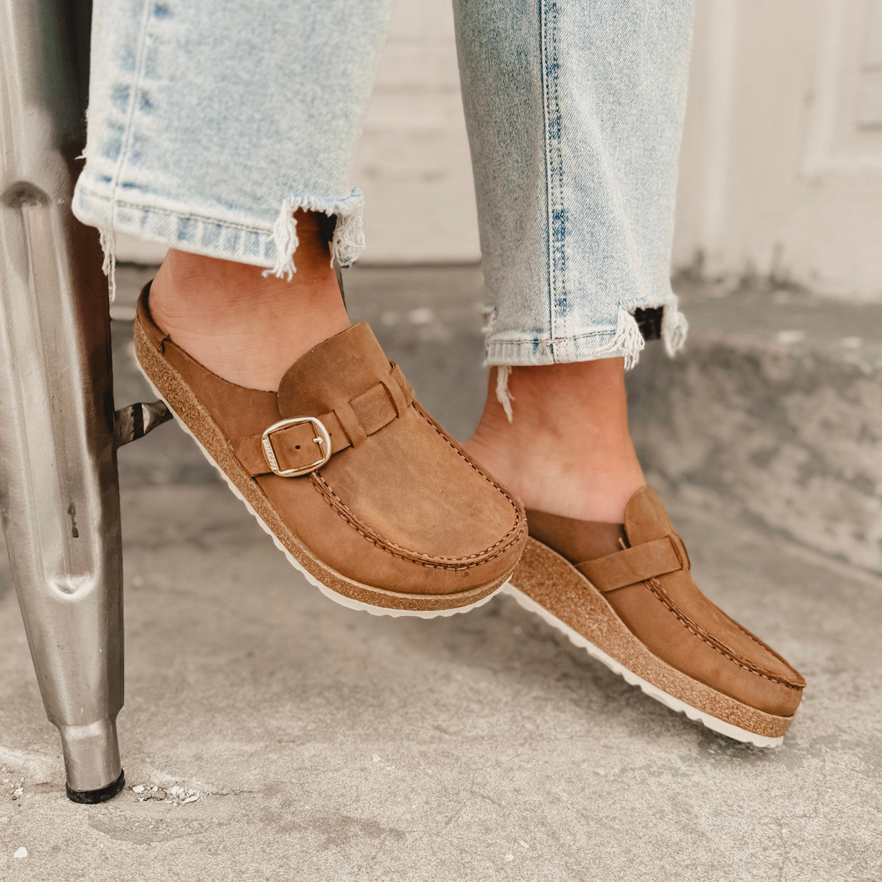 Birkenstock Buckley Oiled Leather Clogs - Cognac - Lace and Grace Boutique
