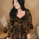 Burnout Velvet Floral Maxi Dress - Rose Black Floral - Lace and Grace Boutique