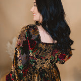 Burnout Velvet Floral Maxi Dress - Rose Black Floral - Lace and Grace Boutique
