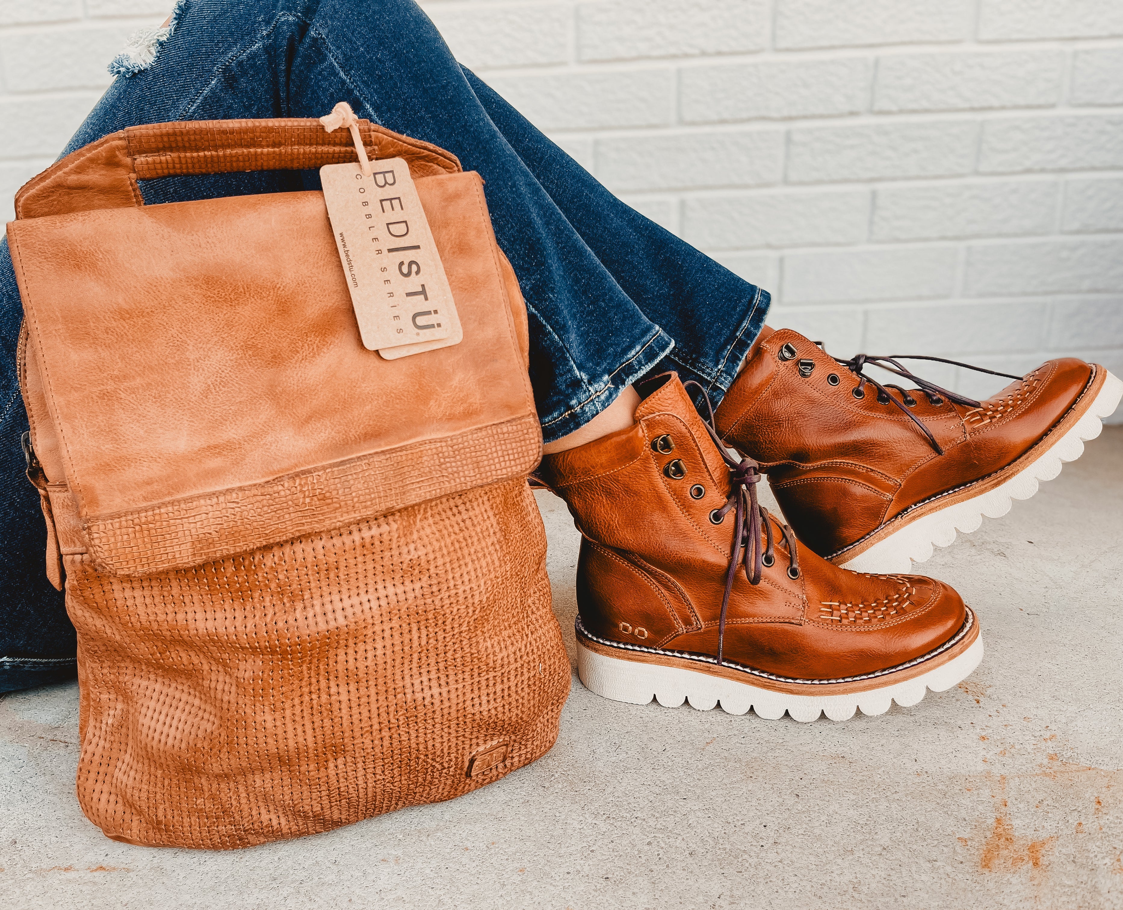 Bedstu Elisha II Platform Boot - Cognac Rustic - Lace and Grace Boutique