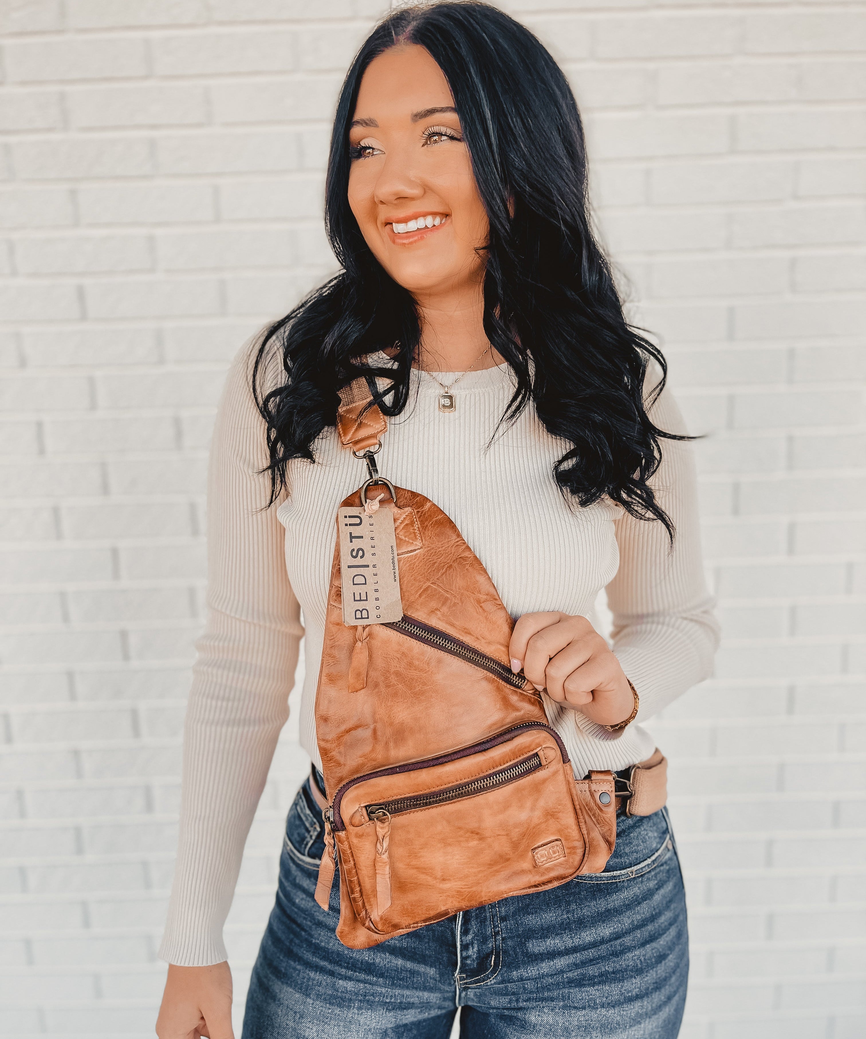 Bedstu Andie Leather Sling Backpack - Tan Rustic - Lace and Grace Boutique