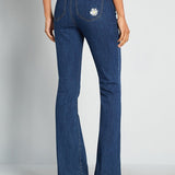 Daisies on Flared Jeans