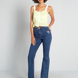 Daisies on Flared Jeans