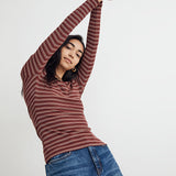Ribbed Crewneck Tee in Macey Stripe